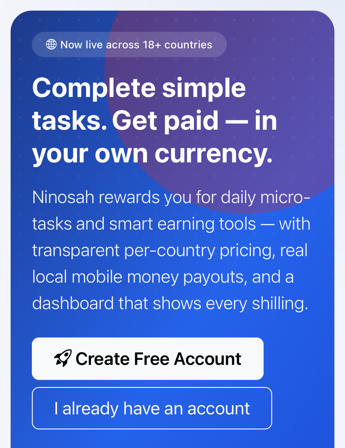 Ninosah homepage.